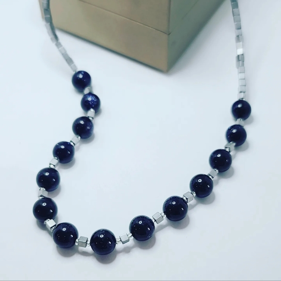 Blue Goldstone necklace - Picture 2 of 5